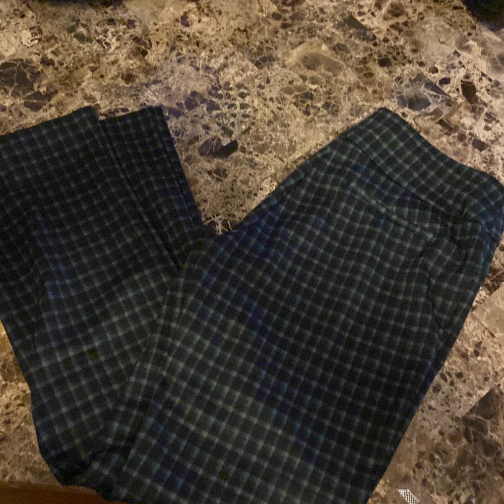 Green plaid pants